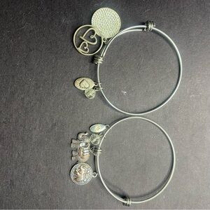 Silver Charm Bangle Set